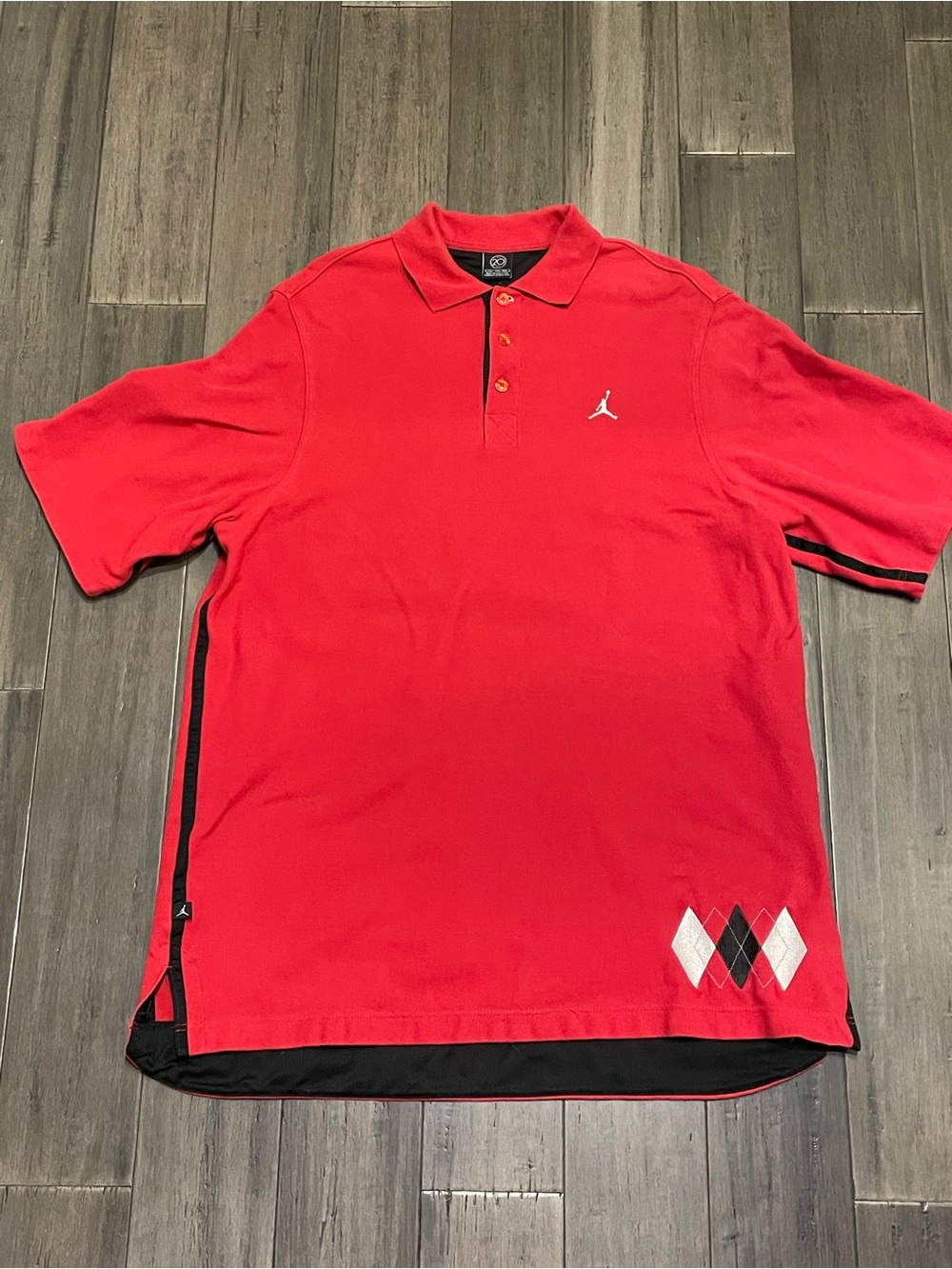 Jordan 20th Anniversary Golf Polo Shirt Men’s XXL Red Argyle Jumpman 1985-2005